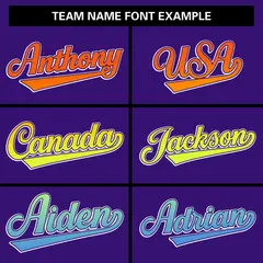 Purple Varsity Full-Snap Gradient Font Letterman Jacket 5