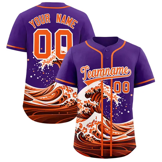 Purple Wave Graffiti Baseball Jersey