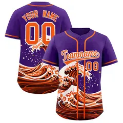 Purple Wave Graffiti Baseball Jersey 1