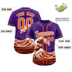 Purple Wave Graffiti Baseball Jersey 2