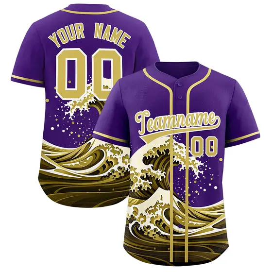 Purple Wave Graffiti Baseball Jersey