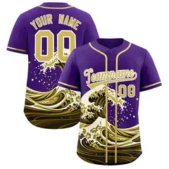 Purple Wave Graffiti Baseball Jersey 1