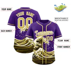 Purple Wave Graffiti Baseball Jersey 2