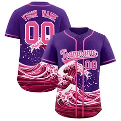Purple Wave Graffiti Baseball Jersey 1