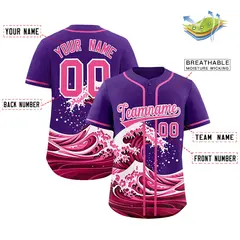 Purple Wave Graffiti Baseball Jersey 2