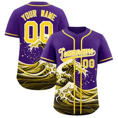 Purple Wave Graffiti Baseball Jersey 1