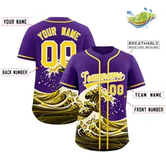 Purple Wave Graffiti Baseball Jersey 2