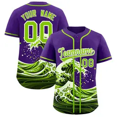Purple Wave Graffiti Baseball Jersey 1