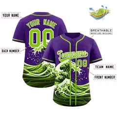 Purple Wave Graffiti Baseball Jersey 2