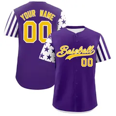 Purple White American Flag Raglan Baseball Jersey 18