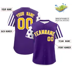 Purple White American Flag Raglan Baseball Jersey 7
