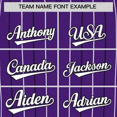 Purple White and Black Bi-Color Stripes Baseball Jersey 3