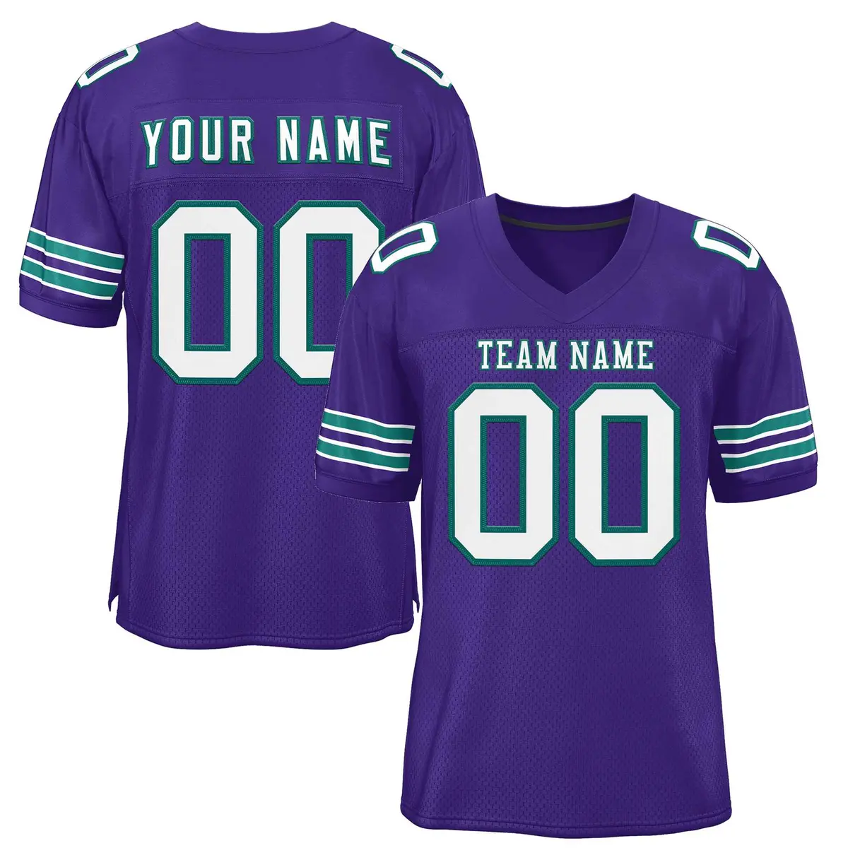 Purple White-Aqua Classic Style Authentic Football Jersey
