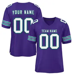 Purple White-Aqua Classic Style Authentic Football Jersey 1