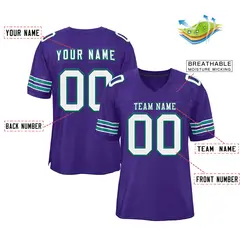 Purple White-Aqua Classic Style Authentic Football Jersey 2