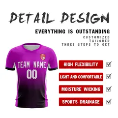 Purple White Athletic Sport Soccer Jersey 4