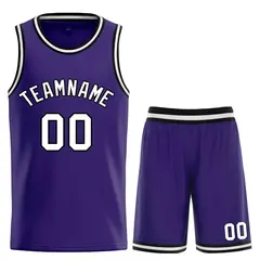 Purple White-Black Bull Curved Basketball Jersey