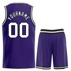 Purple White-Black Bull Curved Basketball Jersey 2
