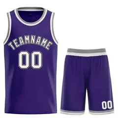 Purple White-Black Bull Curved Basketball Jersey