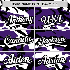 Purple White Black Camo Gradient Fashion Baseball Jersey 3