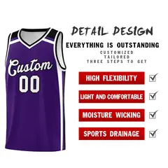 Purple White Black Charge Series Team Basketball Jersey 2