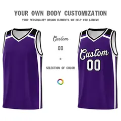 Purple White Black Charge Series Team Basketball Jersey 3