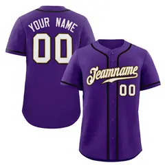 Purple White-Black Classic Authentic Baseball Jersey