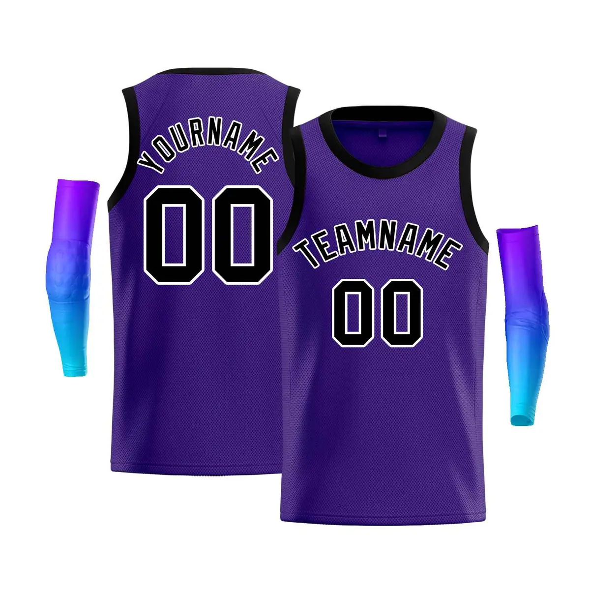 Men's Purple White-Black Classic Bull Basketball Jersey