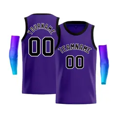 Purple White-Black Classic Bull Basketball Jersey