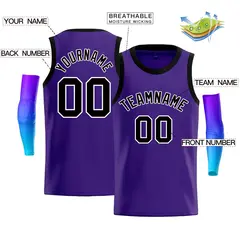 Men's Purple White-Black Classic Bull Basketball Jersey 2