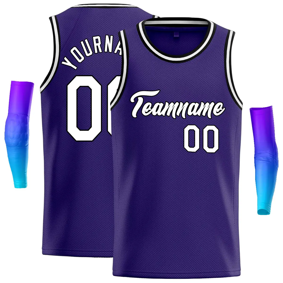 Purple White-Black Classic Casual Basketball Jersey