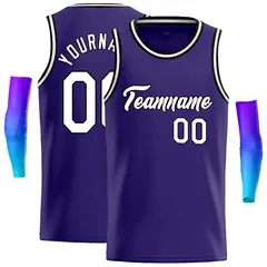 Purple White-Black Classic Casual Basketball Jersey