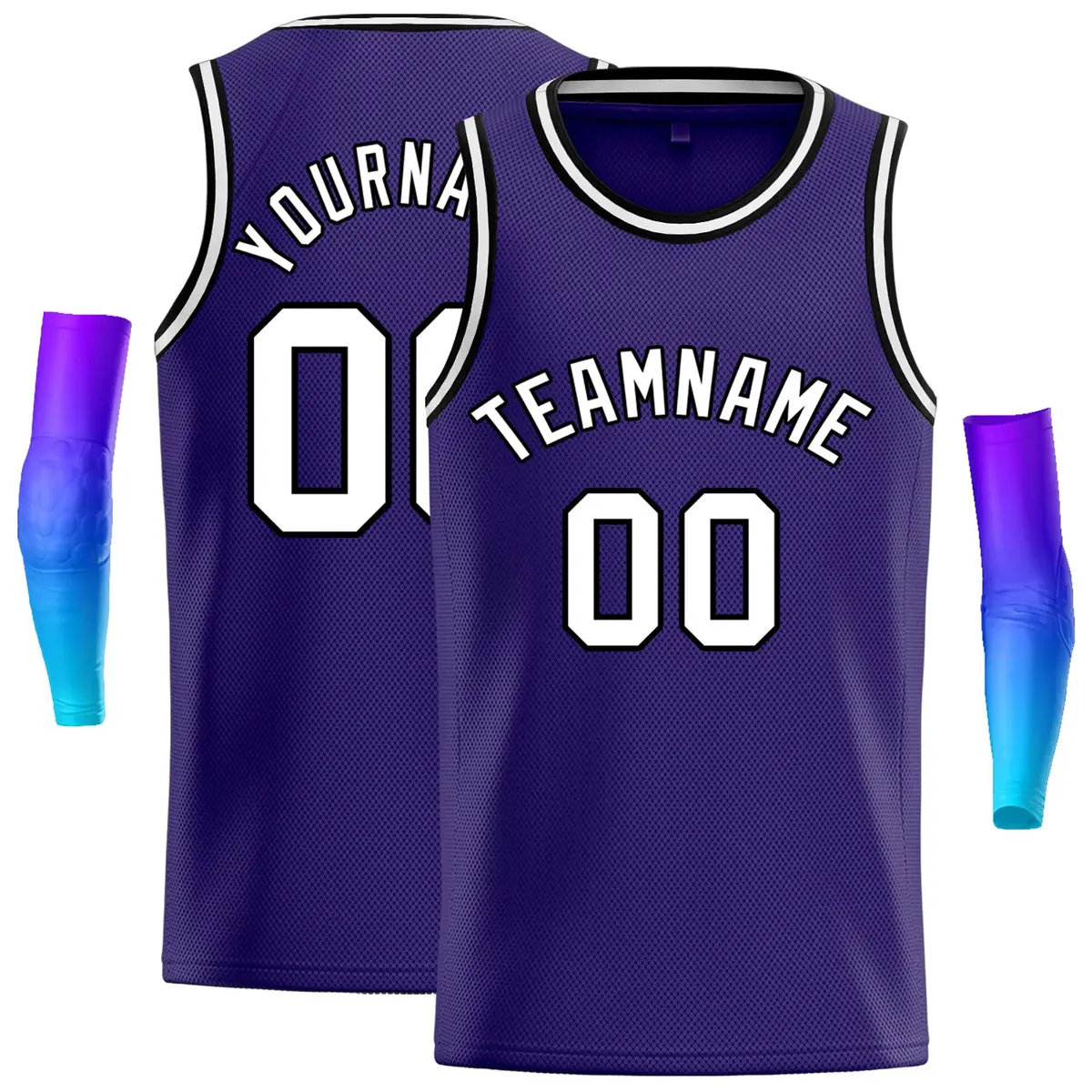 Purple White-Black Classic Casual Basketball Jersey