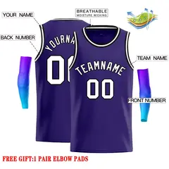 Purple White-Black Classic Casual Basketball Jersey 2