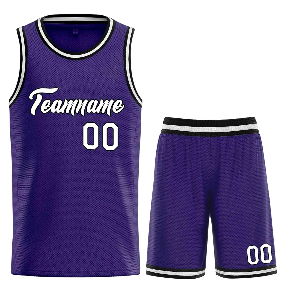 Purple White-Black Classic Heal Sports Basketball Jersey