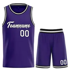 Purple White-Black Classic Heal Sports Basketball Jersey