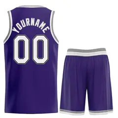 Purple White-Black Classic Heal Sports Basketball Jersey 2