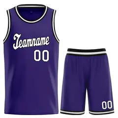Purple White-Black Classic Sets Basketball Jersey 1