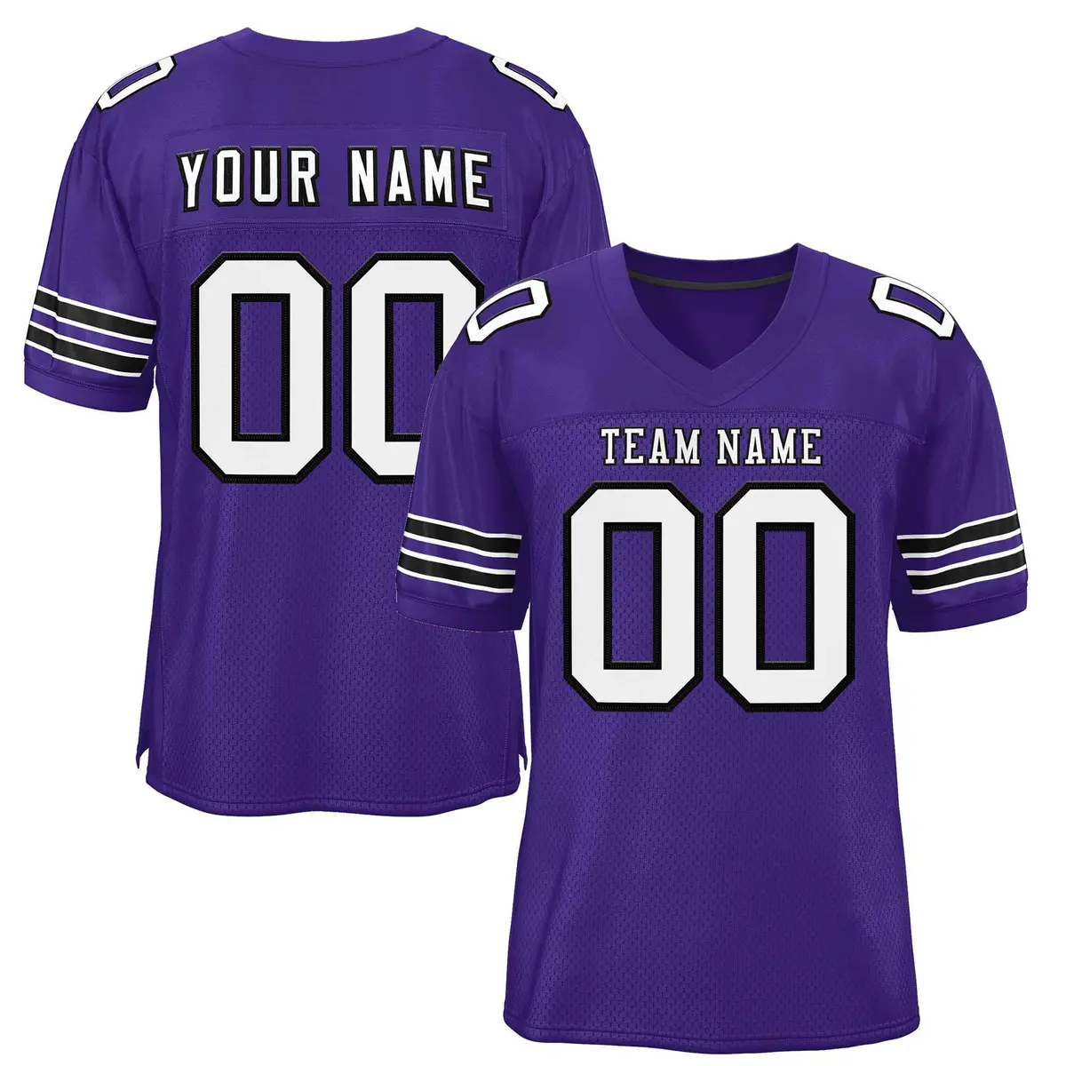 Purple White-Black Classic Style Authentic Football Jersey