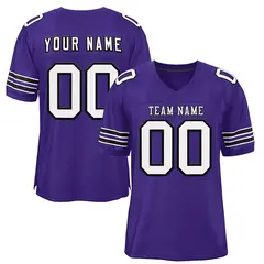 Purple White-Black Classic Style Authentic Football Jersey 1