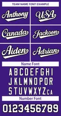 Purple White-Black Classic Style Hockey Jersey 3
