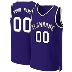 Purple White-Black Classic Tops Basketball Jersey