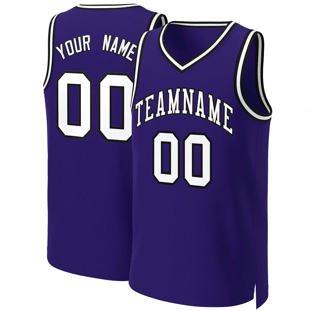 Purple White-Black Classic Tops Basketball Jersey