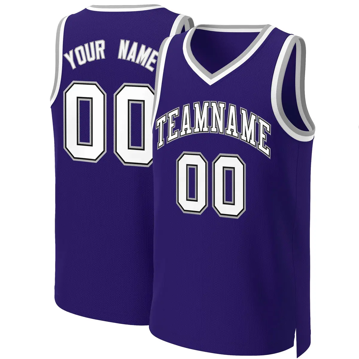 Purple White-Black Classic Tops Basketball Jersey