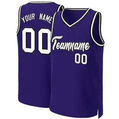 Purple White-Black Classic Tops Basketball Jersey 1