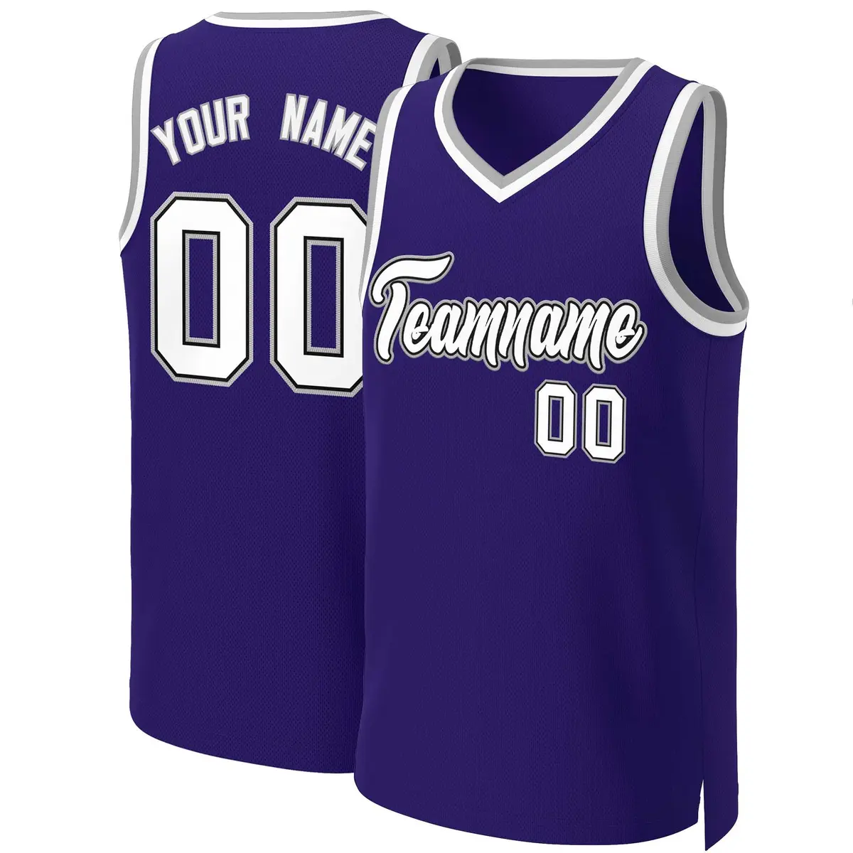 Purple White-Black Classic Tops Basketball Jersey
