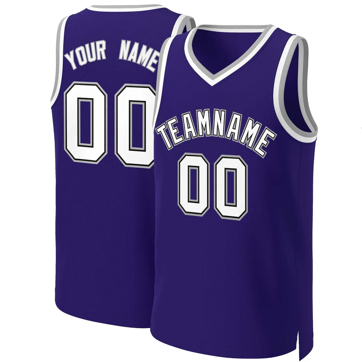 Purple White-Black Classic Tops Basketball Jersey