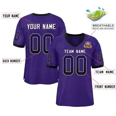 Purple White-Black Drift Fashion Mesh Football Jersey 2