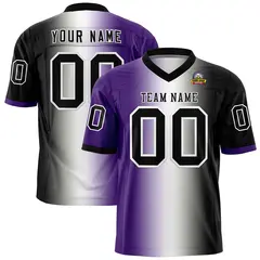 Purple White-Black Gradient Football Jersey 1