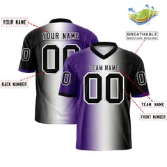 Purple White-Black Gradient Football Jersey 2